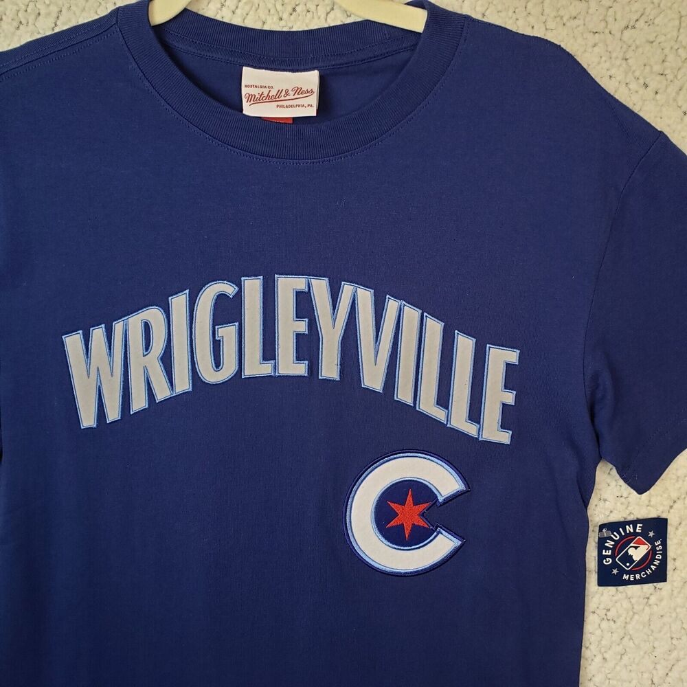 Mitchell Ness Chicago Cubs Wrigleyville Tee Mens S Blue MLB City Connect Y2K - Picture 3 of 12